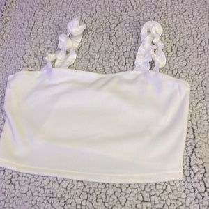 Blue Rain white crop top